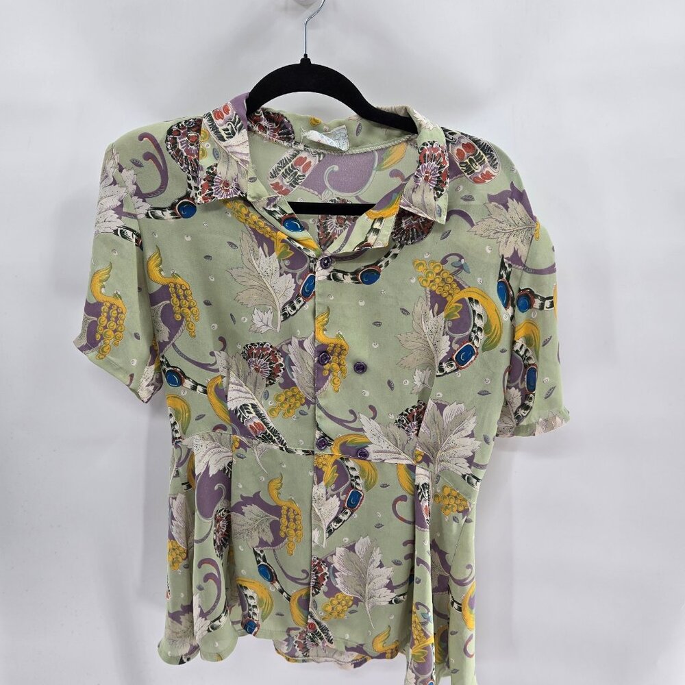 Vintage Multicolor Patterned Blouse